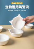 【Cat Bowl】Cat Ear Ceramic Pure White Water Bowl 14cm*5.5cm