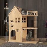 Pure solid wood villa cat climbing frame is not density board and will not shake! ! ! ! See Figure 2 for size