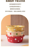 【Cat Bowl】Lace Ceramic Polka Dot Water Bowl 14.4cm*5cm