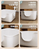 Integrated square large cat litter box, available size for Maine Coon, 61cm*61cm*33cm, with cat litter scoop