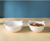 【Cat Bowl】Cat Ear Ceramic Pure White Water Bowl 14cm*5.5cm
