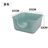 Integrated square large cat litter box, available size for Maine Coon, 61cm*61cm*33cm, with cat litter scoop