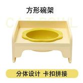 【猫碗】太阳花朵碗带方块碗架粉色