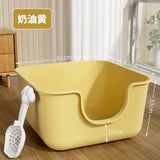 Integrated square large cat litter box, available size for Maine Coon, 61cm*61cm*33cm, with cat litter scoop