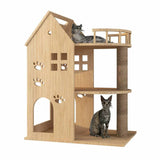 Pure solid wood villa cat climbing frame is not density board and will not shake! ! ! ! See Figure 2 for size