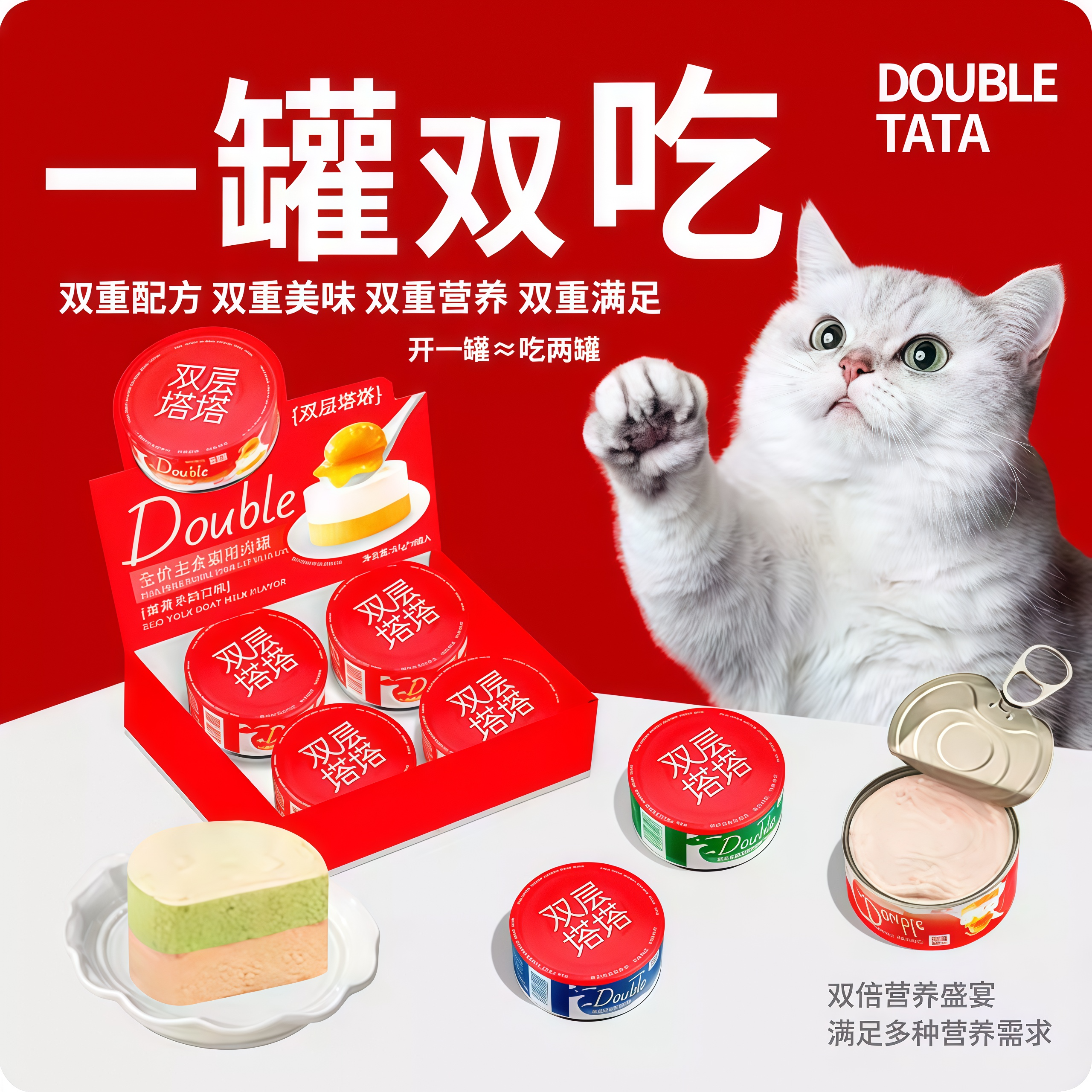 妮吖双层塔塔全价主食罐85g*4