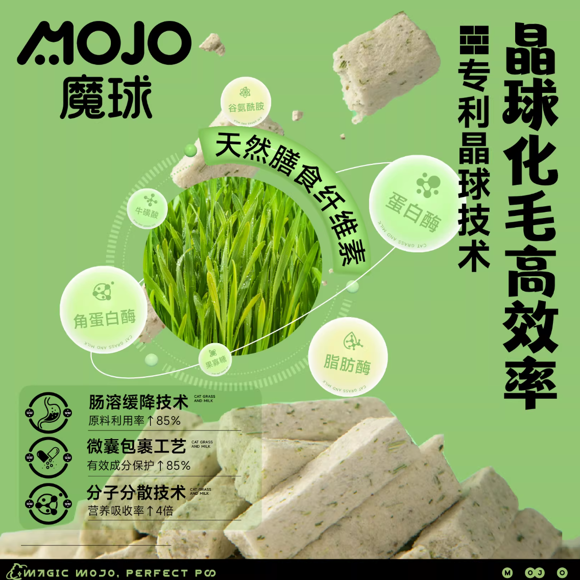 MOJO魔球黄油小砖姜黄零食冻干/香草烤奶零食冻干25g