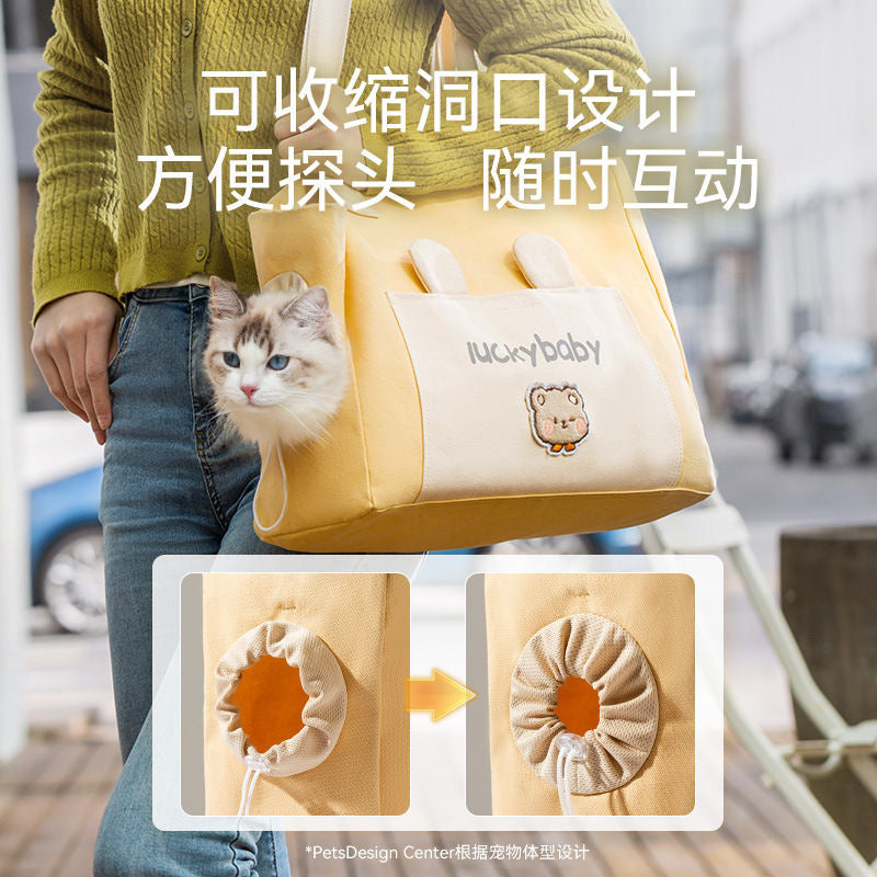 Cat backpack, cute backpack with exposed head, can accommodate cats up to 18 catties