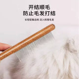 Cat detangling and loose hair solid wood comb