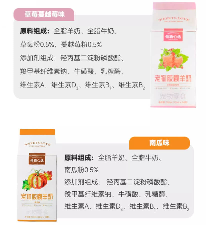 Lingwu Xinxuan® Pet Capsule Liquid Goat Milk | Strawberry Cranberry/Pumpkin 22ml*24