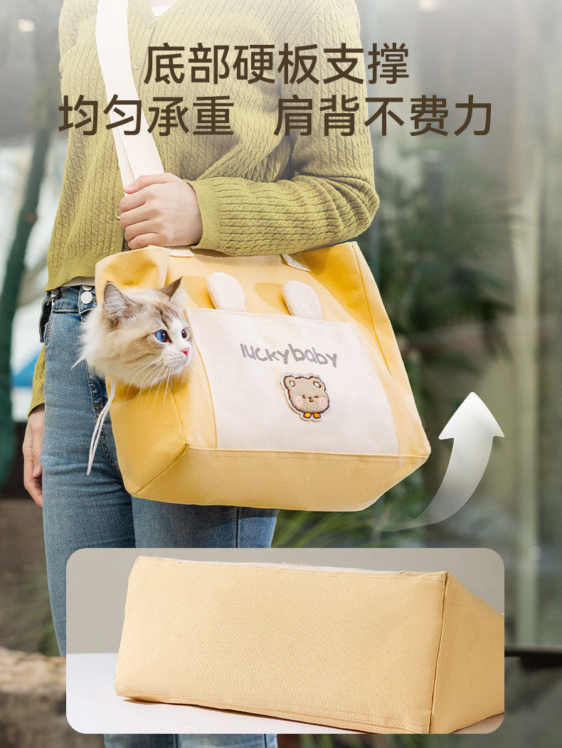 Cat backpack, cute backpack with exposed head, can accommodate cats up to 18 catties