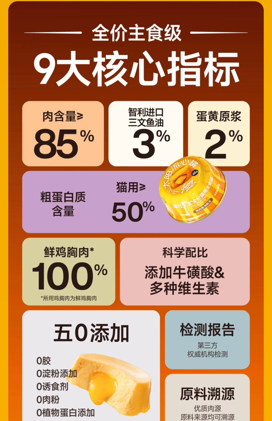 尾巴生活太阳流心主食罐鸡肉鱼油65g*4/盒