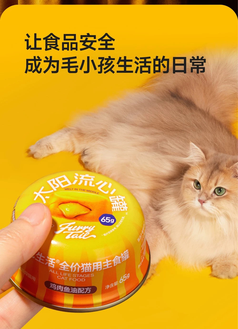尾巴生活太阳流心主食罐鸡肉鱼油65g*4/盒