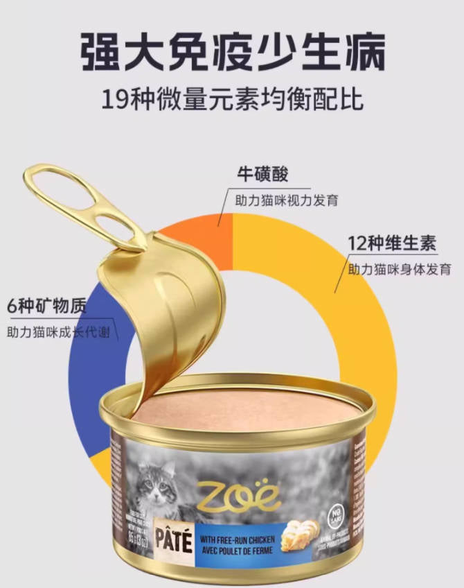 ZOE加拿大哈根1955小金罐鸡肉全价主食罐85g